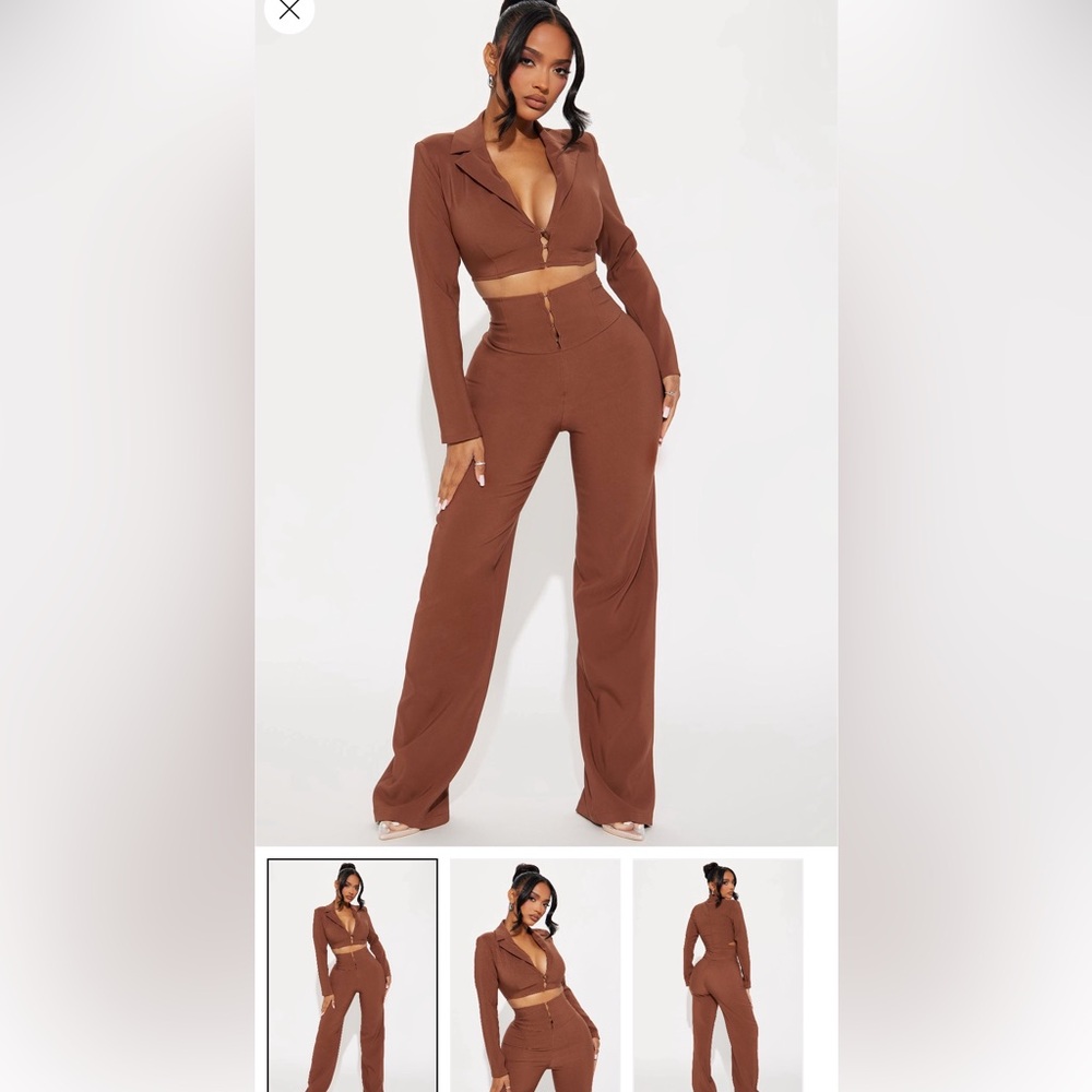 Fashion Nova Brown Wide Leg Jumpsuit